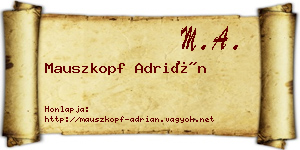 Mauszkopf Adrián névjegykártya